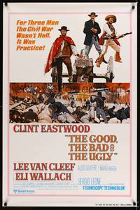 1v276 GOOD, THE BAD & THE UGLY Int'l 1sh R80 Eastwood, Lee Van Cleef, Sergio Leone, cool art!