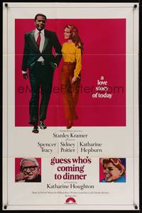 1v284 GUESS WHO'S COMING TO DINNER 1sh R70s Sidney Poitier, Spencer Tracy, Katharine Hepburn