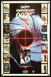 1v287 HAPPY ANNIVERSARY 007 1sh '87 25 years of James Bond, cool image of all 007 posters!