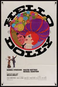 1v294 HELLO DOLLY Spanish/U.S. 1sh '70 art of Barbra Streisand & Walter Matthau by Richard Amsel!
