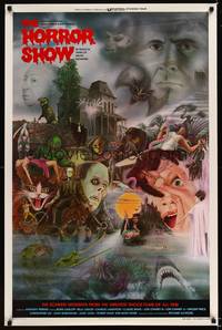 1v301 HORROR SHOW 1sh '80 great art of Lugosi, Hitchcock, Karloff, Chris Lee, and many more!