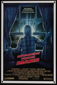 1v313 INVADERS FROM MARS R version 1sh '86 Tobe Hooper, art by Mahon, he knows they're here!