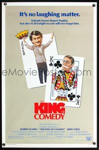 1v334 KING OF COMEDY 1sh '83 Robert DeNiro, Martin Scorsese, Jerry Lewis, cool playing card art!