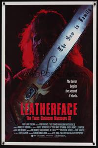 1v348 LEATHERFACE: TEXAS CHAINSAW MASSACRE III 1sh '90 Kate Hodge & Ken Foree, the saw is family!