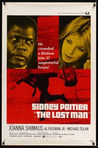 1v362 LOST MAN 1sh '69 Sidney Poitier crowded a lifetime into 37 suspensful hours!