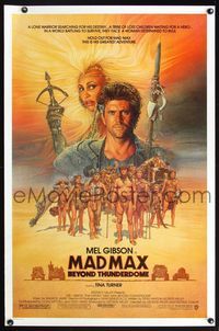 1v368 MAD MAX BEYOND THUNDERDOME 1sh '85 art of Mel Gibson & Tina Turner by Richard Amsel!