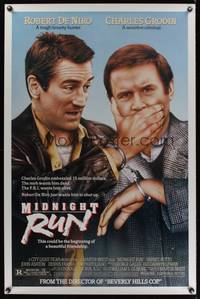 1v384 MIDNIGHT RUN DS 1sh '88 Robert De Niro with Charles Grodin who stole $15 million!