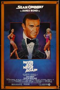 1v394 NEVER SAY NEVER AGAIN 1sh '83 art of Sean Connery as James Bond 007 by R. Dorero!
