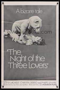 1v395 NIGHT OF THREE LOVERS 1sh '68 Max Pecas' La nuit la plus chaude, bizarre tale of furry love!