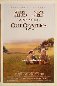 1v411 OUT OF AFRICA 1sh '85 Robert Redford & Meryl Streep, directed by Sydney Pollack!