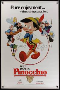 1v420 PINOCCHIO 1sh R84 Disney classic fantasy cartoon about a wooden boy who wants to be real!
