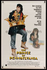 1v432 PRINCE OF PENNSYLVANIA 1sh '88 Ron Nyswaner, full-length young Keanu Reeves, Fred Ward!