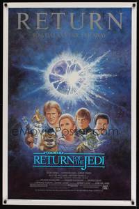 1v453 RETURN OF THE JEDI 1sh R85 George Lucas classic, different montage art by Tom Jung!