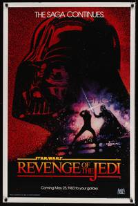 1v455 RETURN OF THE JEDI teaser 1sh '83 Lucas classic, Struzan art, Revenge of the Jedi!