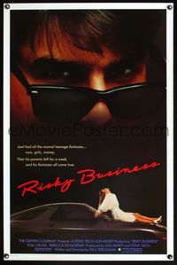 1v460 RISKY BUSINESS int'l 1sh '83 classic close up artwork image of Tom Cruise in cool shades!
