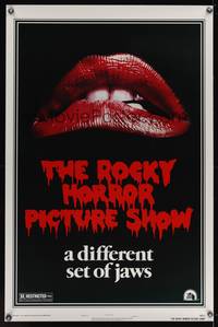 1v464 ROCKY HORROR PICTURE SHOW style A 1sh R80s by Tim Curry, a different set of jaws!
