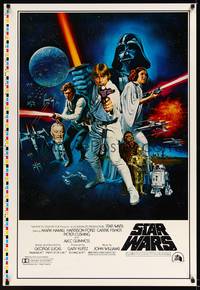 1v001 STAR WARS printer's test style C with rating 1sh '77 great art of cast by Tom Chantrell!
