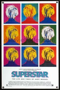 1v515 SUPERSTAR: THE LIFE & TIMES OF ANDY WARHOL 1sh '90 pop art of the back of the artist's head!