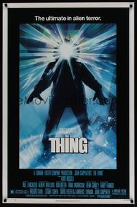 1v528 THING new credit 1sh '82 John Carpenter, cool sci-fi horror art, ultimate in terror!