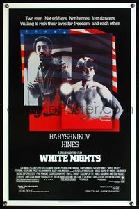1v565 WHITE NIGHTS 1sh '85 starring Russian ballet dancer Mikhail Baryshnikov & Gregory Hines!