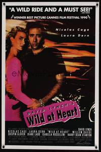 1v571 WILD AT HEART 1sh '90 David Lynch, Nicolas Cage & Laura Dern, a wild ride!
