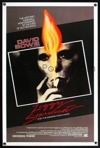 1v592 ZIGGY STARDUST & THE SPIDERS FROM MARS 1sh '83 David Bowie, D. A. Pennebaker directed!