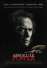 1w027 ABSOLUTE POWER DS 1sh '97 great image of star & director Clint Eastwood!