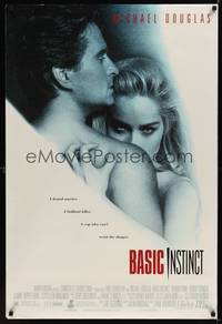 1w082 BASIC INSTINCT DS 1sh '92 Paul Verhoeven directed, Michael Douglas & sexy Sharon Stone!