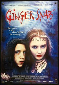 1w011 GINGER SNAPS signed Canadian 1sh '00 by Emily Perkins & Katharine Isabelle!