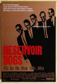 1w608 RESERVOIR DOGS 1sh '92 Quentin Tarantino, Harvey Keitel, Steve Buscemi, Chris Penn!