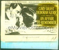 1x058 AFFAIR TO REMEMBER glass slide '57 romantic art of Cary Grant about to kiss Deborah Kerr!