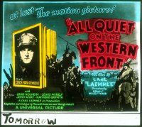 1x059 ALL QUIET ON THE WESTERN FRONT glass slide '30 Lew Ayres, Louis Wolheim, Lewis Milestone