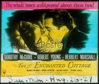 1x066 ENCHANTED COTTAGE glass slide '45 Dorothy McGuire & Robert Young live in a fantasy world!