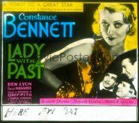1x081 LADY WITH A PAST glass slide '32 close up of sexy Constance Bennett + Ben Lyon & two men!