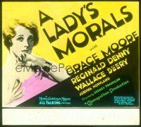 1x082 LADY'S MORALS glass slide '30 close up of sexy New York City opera star Grace Moore!