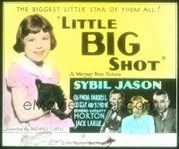 1x083 LITTLE BIG SHOT glass slide '35 Sybil Jason w/cute puppy, Glenda Farrell, Horton, Armstrong