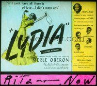 1x085 LYDIA glass slide '41 great full-length art of Merle Oberon, who wants all there is to love!