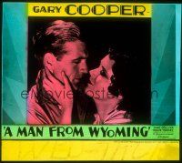 1x086 MAN FROM WYOMING style A glass slide '30 romantic close up of Gary Cooper & June Collyer!