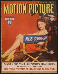 1x039 MOTION PICTURE magazine December 1940 Paulette Goddard in her chair by movie camera!