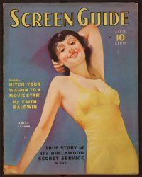 1x023 SCREEN GUIDE magazine April 1937 wonderful art of Luise Rainer in sexy yellow dress!