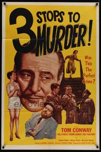 1y009 3 STOPS TO MURDER 1sh '53 Tom Conway, Mila Parely, English!