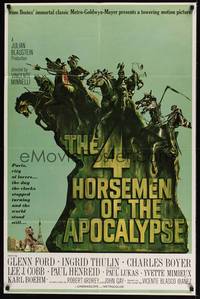 1y010 4 HORSEMEN OF THE APOCALYPSE style B 1sh '61 really cool artwork by Joseph Smith!