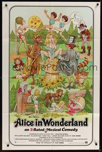 1y027 ALICE IN WONDERLAND 1sh '76 x-rated, sexy Playboy's cover girl Kristine De Bell!
