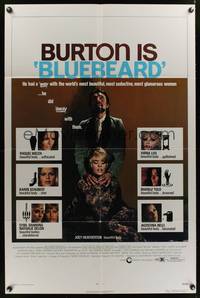 1y083 BLUEBEARD 1sh '72 serial killer Richard Burton, Joey Heatherton has a beautiful body!