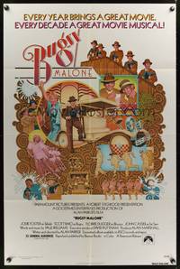 1y106 BUGSY MALONE 1sh '76 Jodie Foster, Scott Baio, cool art of juvenile gangsters by C. Moll!