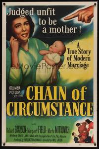 1y125 CHAIN OF CIRCUMSTANCE 1sh '51 Margaret Field judged unfit to be a mother!