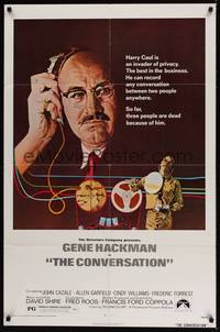 1y149 CONVERSATION 1sh '74 Gene Hackman is an invader of privacy, Francis Ford Coppola directed!