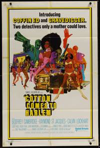 1y150 COTTON COMES TO HARLEM int'l 1sh '70 Ossie Davis, Robert McGinnis blaxploitation art!