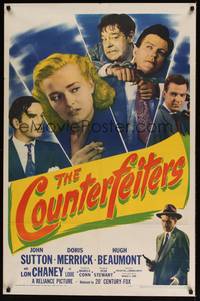 1y151 COUNTERFEITERS 1sh '48 John Sutton, Lon Chaney, Hugh Beaumont, Sam Newfield directed!