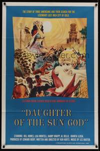 1y169 DAUGHTER OF THE SUN GOD 1sh '63 legendary lost city of gold, wild artwork!